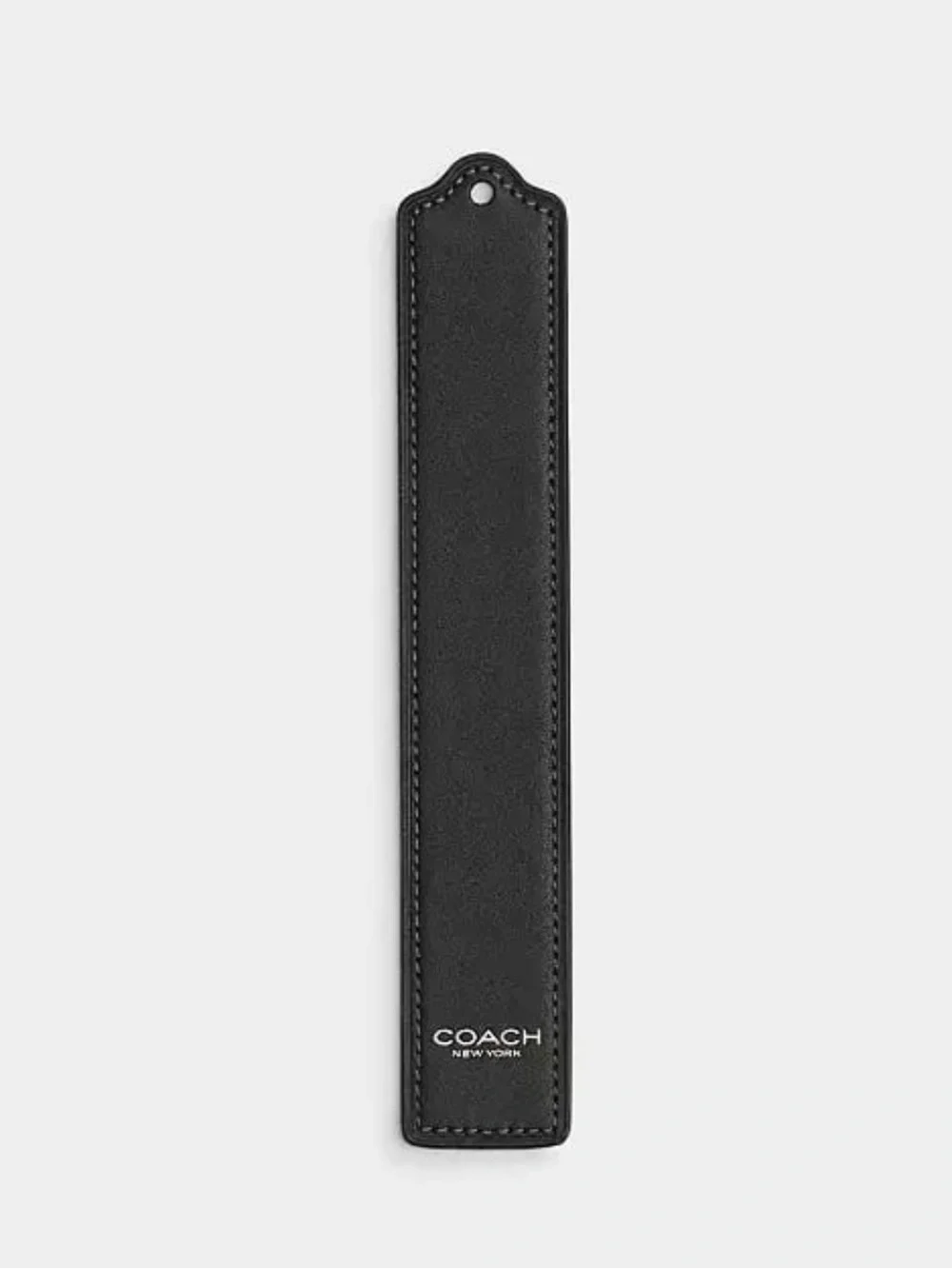 Coach Boxed Bookmark in Silver/Black Glovetanned Leather NWT